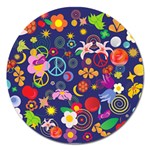 Boho floral  Magnet 5  (Round)