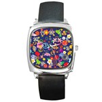 Boho floral  Square Metal Watch