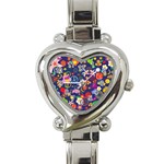 Boho floral  Heart Italian Charm Watch