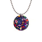 Boho floral  1  Button Necklace