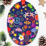 Boho floral  Oval Ornament (Two Sides)