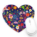 Boho floral  Heart Mousepad