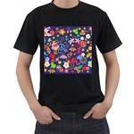 Boho floral  Men s T-Shirt (Black)