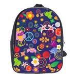 Boho floral  School Bag (Large)