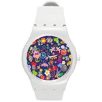 Boho floral  Round Plastic Sport Watch (M)