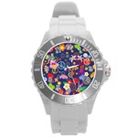 Boho floral  Round Plastic Sport Watch (L)