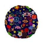 Boho floral  Standard 15  Premium Round Cushion 