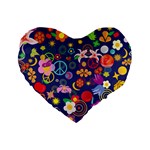 Boho floral  Standard 16  Premium Heart Shape Cushion 