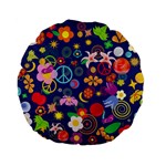 Boho floral  Standard 15  Premium Flano Round Cushion 