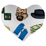 Breaking Bad Large 19  Premium Heart Shape Cushion