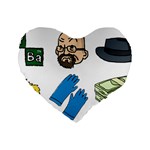 Breaking Bad Standard 16  Premium Flano Heart Shape Cushion 