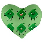 Ketupat Large 19  Premium Flano Heart Shape Cushion