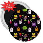  black Wonderland 3  Magnet (10 pack)