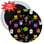  black Wonderland 3  Magnet (100 pack)