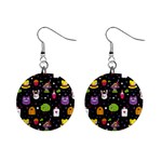  black Wonderland 1  Button Earrings