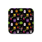  black Wonderland Rubber Coaster (Square)