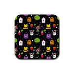  black Wonderland Rubber Square Coaster (4 pack)