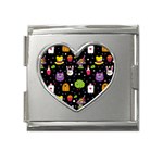  black Wonderland Mega Link Heart Italian Charm (18mm)