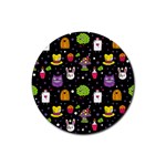  black Wonderland Rubber Round Coaster (4 pack)