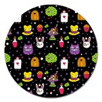  black Wonderland Magnet 5  (Round)