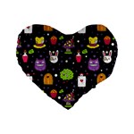  black Wonderland Standard 16  Premium Heart Shape Cushion 