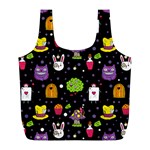  black Wonderland Full Print Recycle Bag (L)