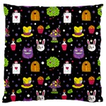  black Wonderland Large Flano Cushion Case (One Side)