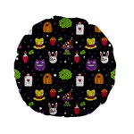  black Wonderland Standard 15  Premium Flano Round Cushion 