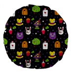  black Wonderland Large 18  Premium Flano Round Cushion 