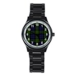 Blackwatch Tartan Stainless Steel Round Watch