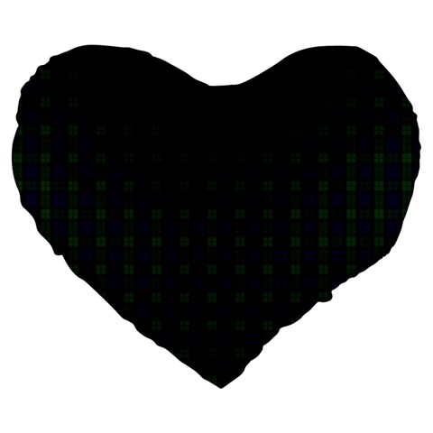 Blackwatch Tartan Large 19  Premium Heart Shape Cushion from ArtsNow.com Front