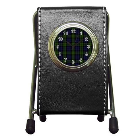 Blackwatch Tartan Pen Holder Desk Clock from ArtsNow.com Front