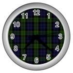 Blackwatch Tartan Wall Clock (Silver)