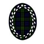 Blackwatch Tartan Ornament (Bell) Ornament (Oval Filigree)