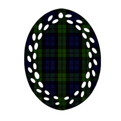 Blackwatch Tartan Oval Filigree Ornament (Two Sides) from ArtsNow.com Front