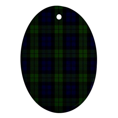 Blackwatch Tartan Oval Ornament (Two Sides) from ArtsNow.com Front