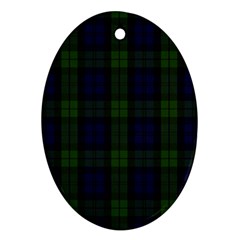 Blackwatch Tartan Oval Ornament (Two Sides) from ArtsNow.com Front