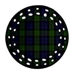 Blackwatch Tartan Round Filigree Ornament (Two Sides) from ArtsNow.com Front