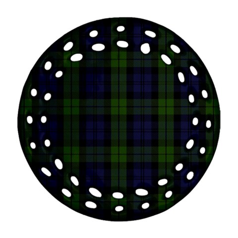 Blackwatch Tartan Round Filigree Ornament (Two Sides) from ArtsNow.com Back