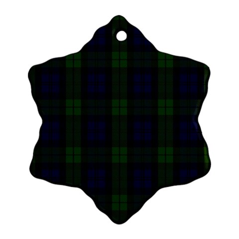 Blackwatch Tartan Snowflake Ornament (Two Sides) from ArtsNow.com Front