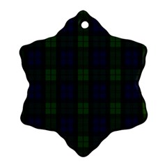 Blackwatch Tartan Snowflake Ornament (Two Sides) from ArtsNow.com Back