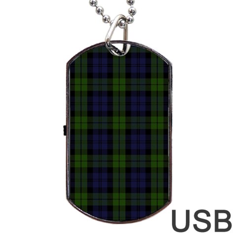 Blackwatch Tartan Dog Tag USB Flash (One Side) from ArtsNow.com Front