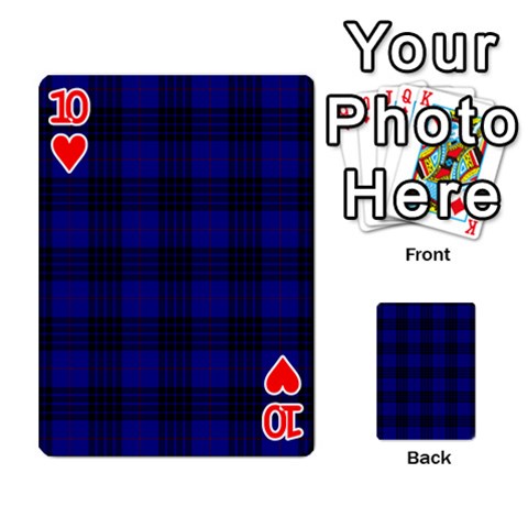 MacKay Tartan Playing Cards 54 Designs from ArtsNow.com Front - Heart10