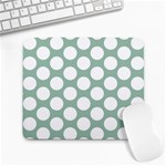 Jade Green Polkadot Large Mouse Pad (Rectangle)