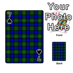 Farquharson Tartan Playing Cards 54 Designs from ArtsNow.com Front - Spade7