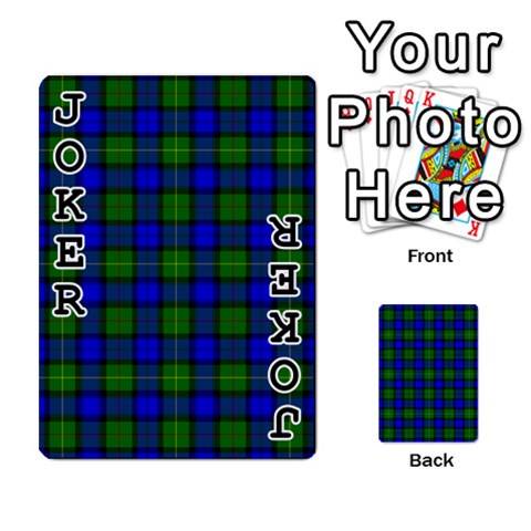 Farquharson Tartan Playing Cards 54 Designs from ArtsNow.com Front - Joker1