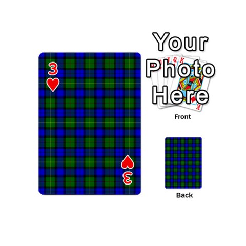 Farquharson Tartan Playing Cards 54 (Mini) from ArtsNow.com Front - Heart3