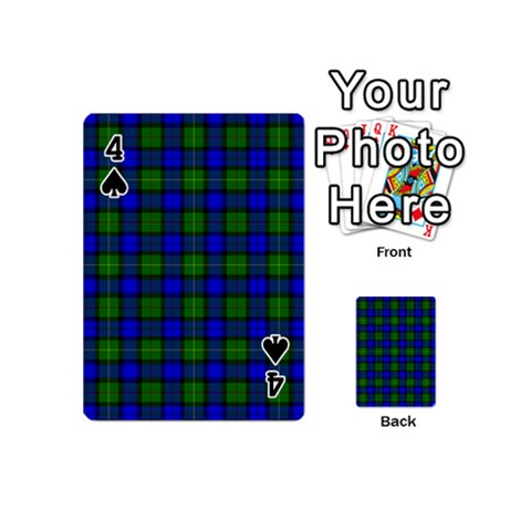 Farquharson Tartan Playing Cards 54 (Mini) from ArtsNow.com Front - Spade4