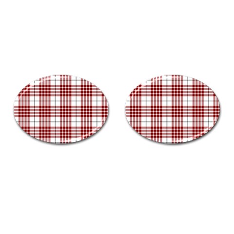 Buchanan Tartan Cufflinks (Oval) from ArtsNow.com Front(Pair)