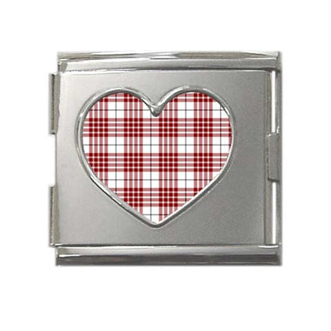 Buchanan Tartan Mega Link Heart Italian Charm (18mm) from ArtsNow.com Front